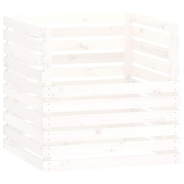 Weißer Holz Komposter 80x80x78cm