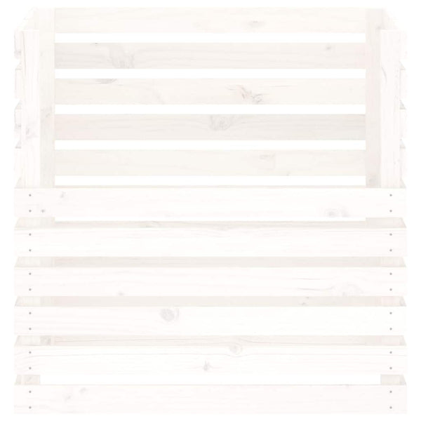 Weißer Holz Komposter 80x80x78cm