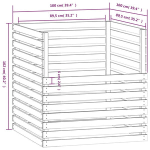 Grauer Holz Komposter 100x100x102cm