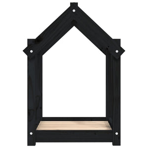 Schwarzes Hundebett aus Kiefernholz 61x50x70 cm