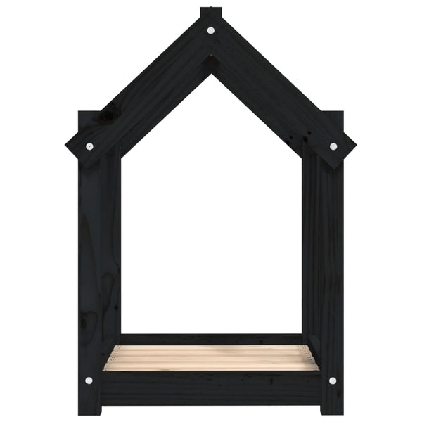 Schwarzes Hundebett aus Kiefernholz 61x50x70 cm