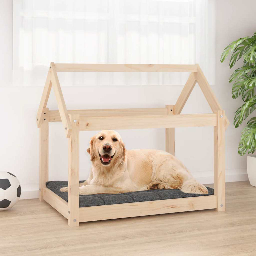 vidaXL Lit pour chien 81x60x70 cm Bois de pin massif