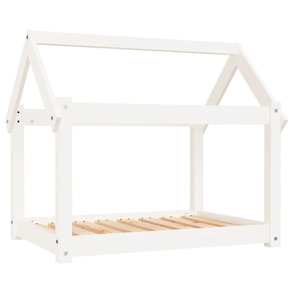 Weißes Hundebett aus Kiefernholz, 81 cm