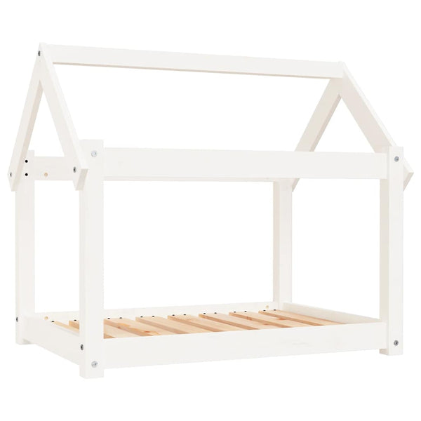 Weißes Hundebett aus Kiefernholz, 81 cm
