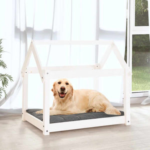 Weißes Hundebett aus Kiefernholz, 81 cm