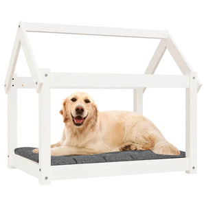 Weißes Hundebett aus Kiefernholz, 81 cm