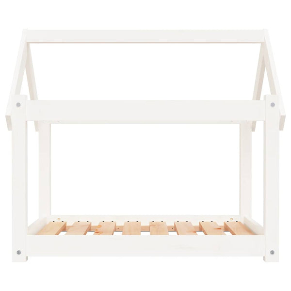 Weißes Hundebett aus Kiefernholz, 81 cm