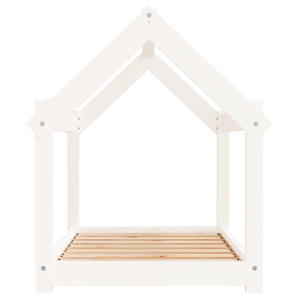 Weißes Hundebett aus Kiefernholz, 81 cm