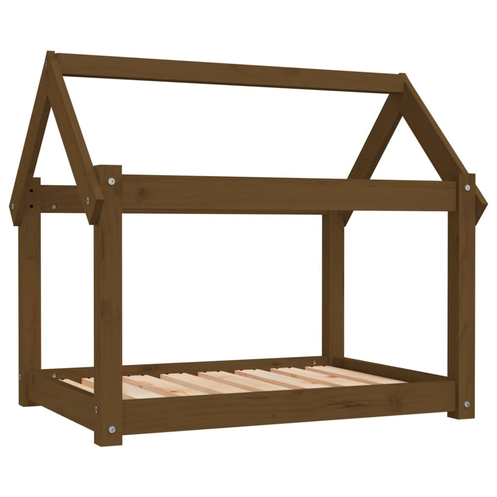 Hundebett Honigbraun Kiefer Massivholz 81x60 cm