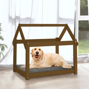 Hundebett Honigbraun Kiefer Massivholz 81x60 cm