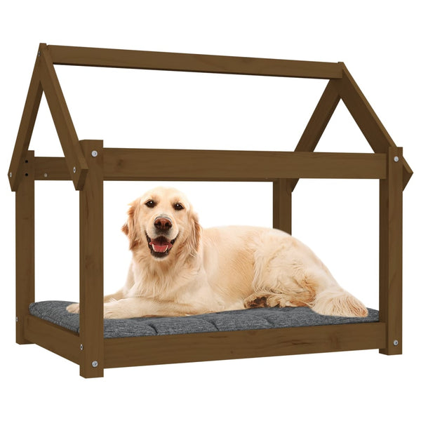 Hundebett Honigbraun Kiefer Massivholz 81x60 cm