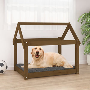 Hundebett Honigbraun Kiefer Massivholz 81x60 cm