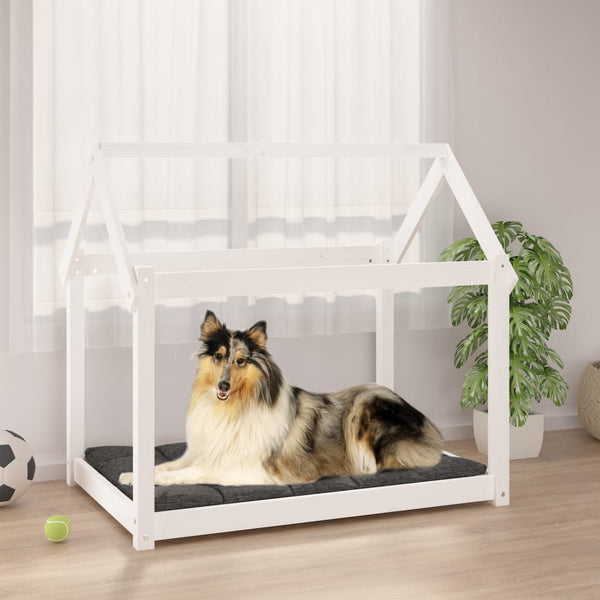 vidaXL Lit pour chien blanc 101x70x90 cm bois de pin massif