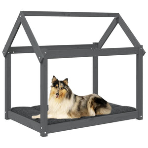 Graues Hundebett aus Kiefernholz, 101x70x90 cm