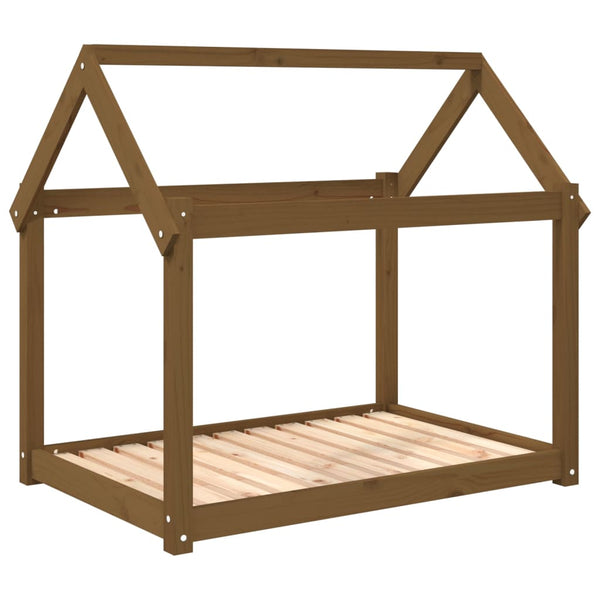 Hundebett Honigbraun Kiefer Massivholz 101x70x90 cm