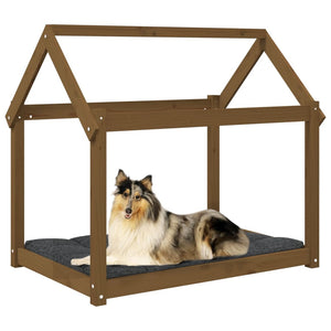 Hundebett Honigbraun Kiefer Massivholz 101x70x90 cm