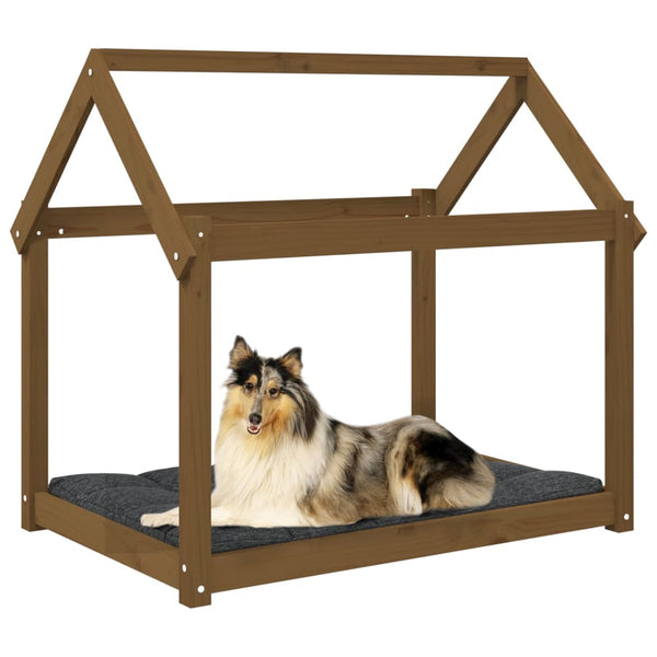 Hundebett Honigbraun Kiefer Massivholz 101x70x90 cm