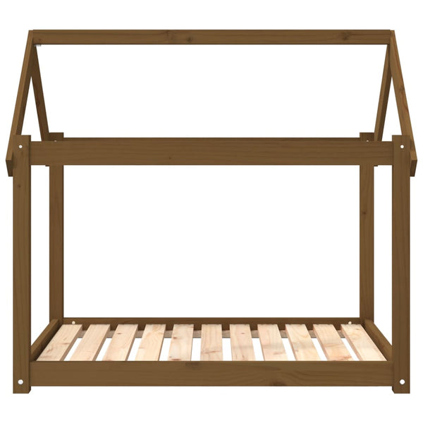 Hundebett Honigbraun Kiefer Massivholz 101x70x90 cm