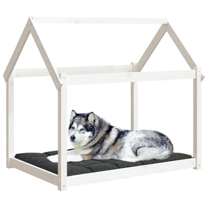 Weißes Hundebett aus Kiefernholz, 111x80x100 cm