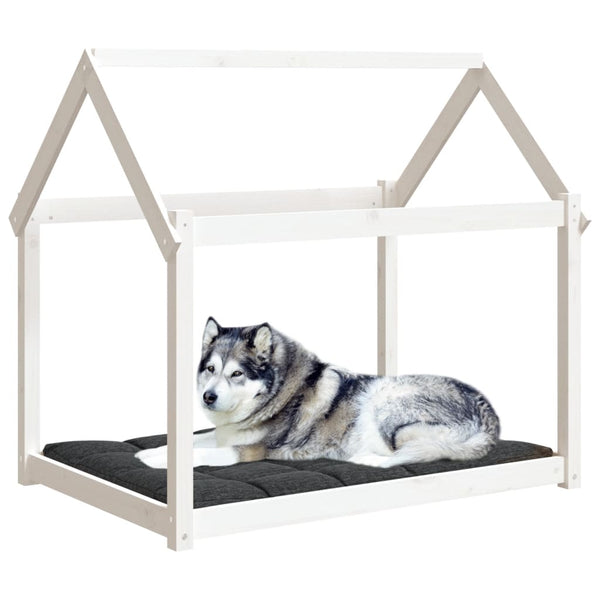 Weißes Hundebett aus Kiefernholz, 111x80x100 cm
