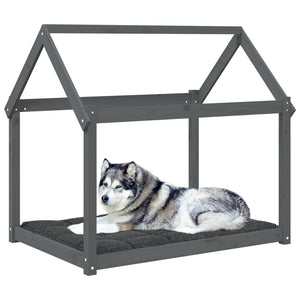Graues Hundebett aus Kiefernholz, 111x80x100 cm