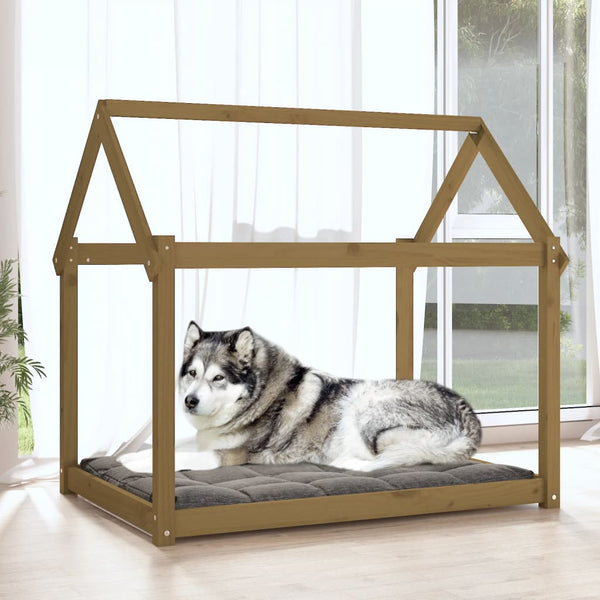 Hundebett Honigbraun Kiefer Massivholz 111x80 cm