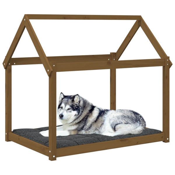 Hundebett Honigbraun Kiefer Massivholz 111x80 cm