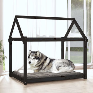 Schwarzes Hundebett aus Kiefernholz, 111x80x100 cm