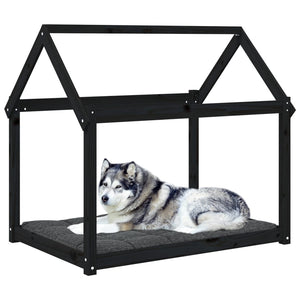 Schwarzes Hundebett aus Kiefernholz, 111x80x100 cm