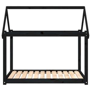 Schwarzes Hundebett aus Kiefernholz, 111x80x100 cm
