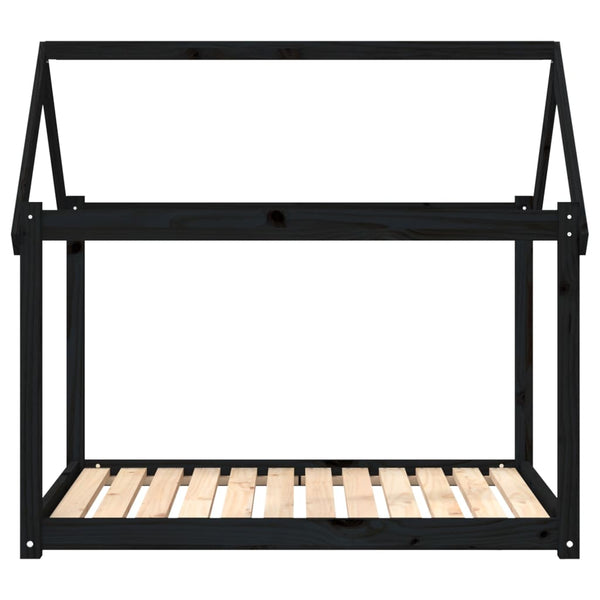 Schwarzes Hundebett aus Kiefernholz, 111x80x100 cm