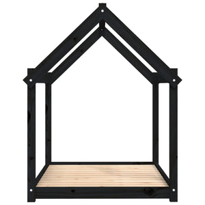 Schwarzes Hundebett aus Kiefernholz, 111x80x100 cm