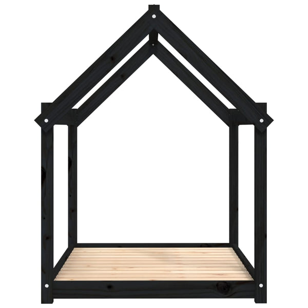 Schwarzes Hundebett aus Kiefernholz, 111x80x100 cm