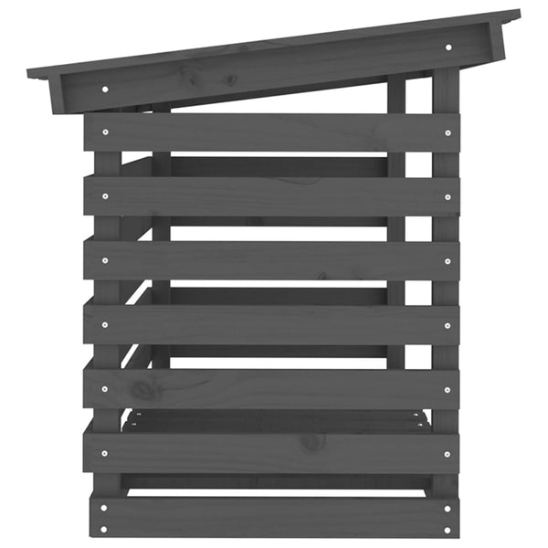 Kaminholzregal Grau Kiefer Massivholz 108cm