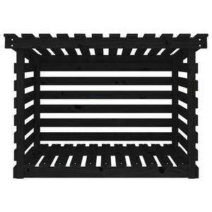 Kaminholzregal Schwarz Kiefer Massivholz