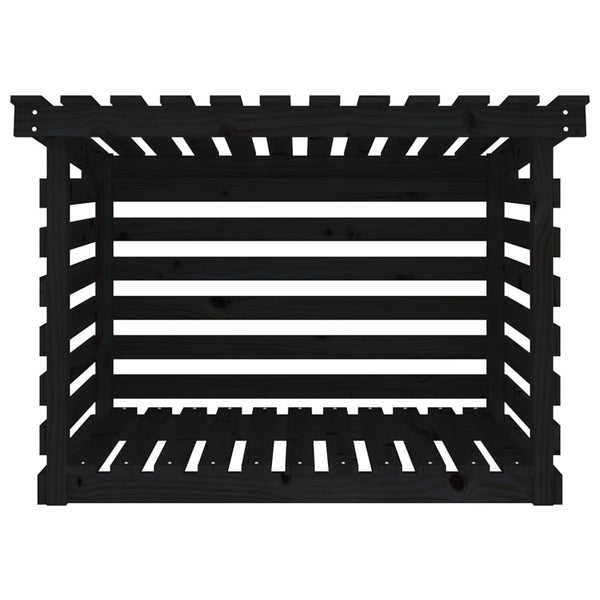 Kaminholzregal Schwarz Kiefer Massivholz