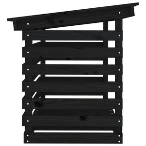 Kaminholzregal Schwarz Kiefer Massivholz