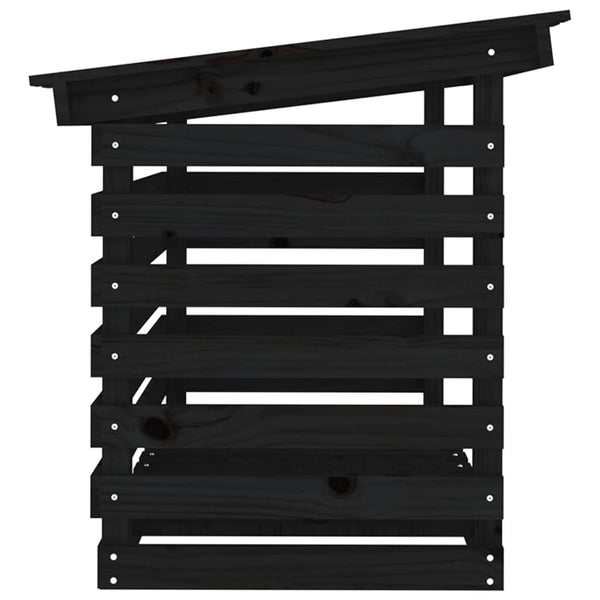 Kaminholzregal Schwarz Kiefer Massivholz