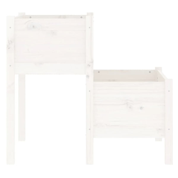 Weißer Pflanzkübel 84,5x84x75cm Kiefer Massivholz