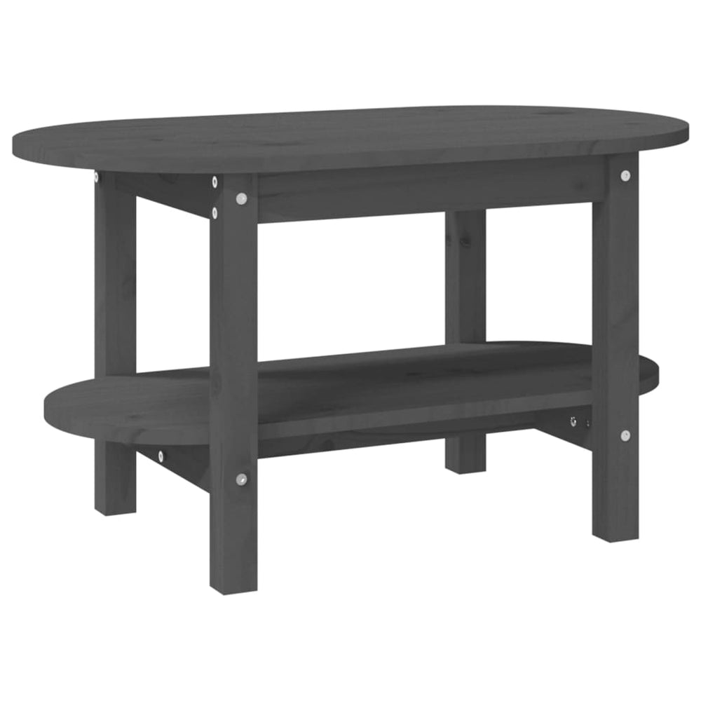 vidaXL Coffee Table Grey 80x45x45 cm Solid Pine Wood