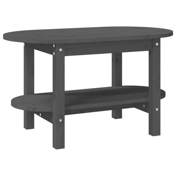 Grauer Couchtisch 80x45cm Kiefer Massivholz