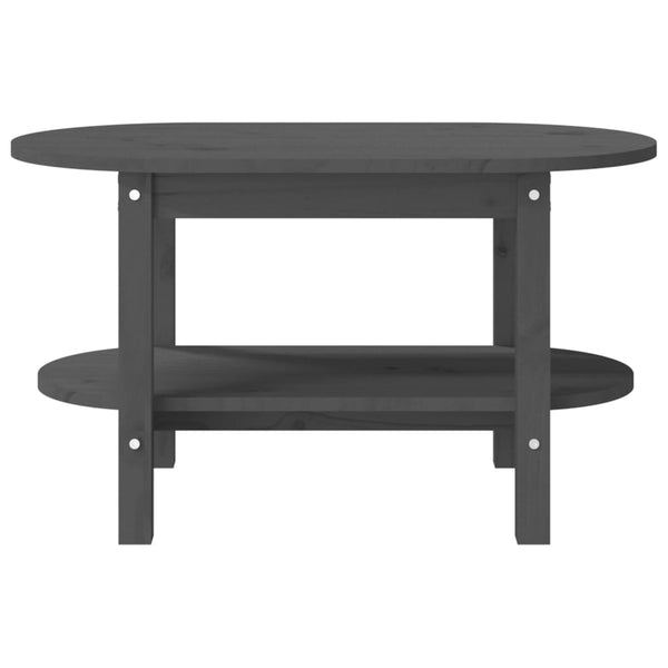 Grauer Couchtisch 80x45cm Kiefer Massivholz