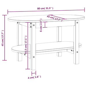 Grauer Couchtisch 80x45cm Kiefer Massivholz