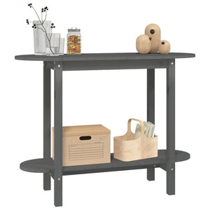 Grauer Konsolentisch 110 cm Kiefer Massivholz
