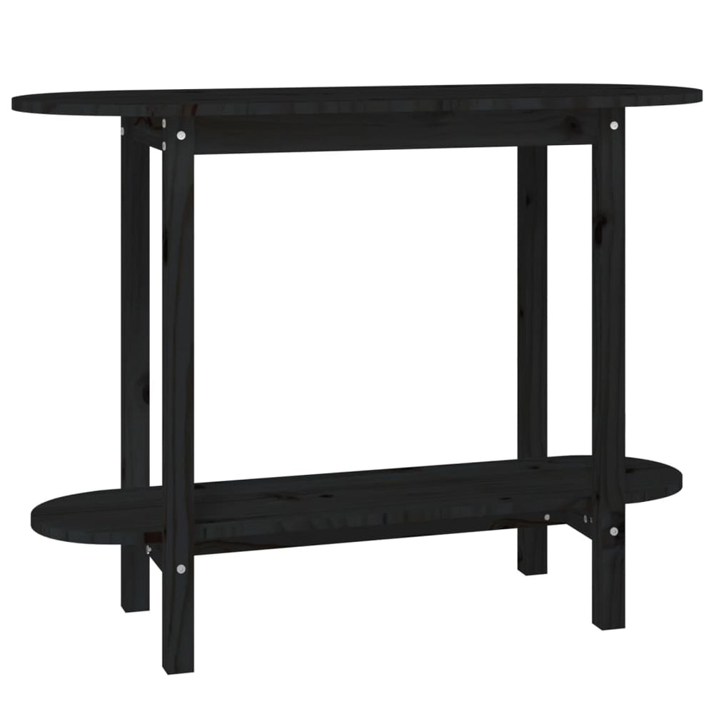 vidaXL Console noire 110x40x80 cm Bois de pin massif