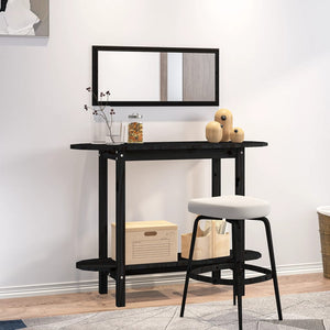 Schwarzer Konsolentisch Kiefer Massivholz 110cm
