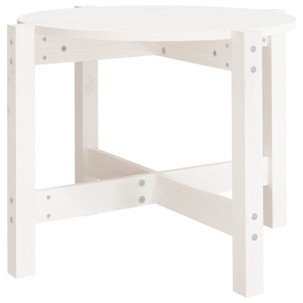 Weißer Couchtisch Kiefer Massivholz Ø 62,5cm
