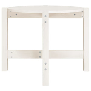Weißer Couchtisch Kiefer Massivholz Ø 62,5cm