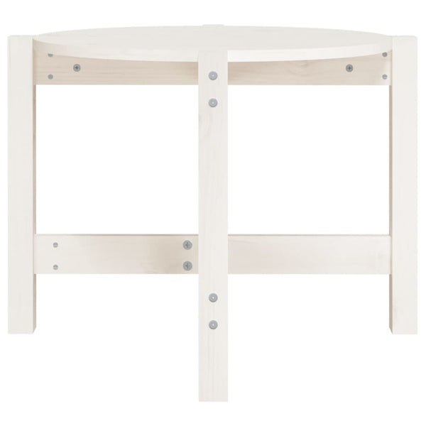 Weißer Couchtisch Kiefer Massivholz Ø 62,5cm