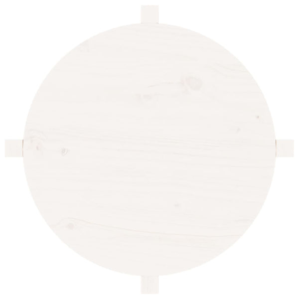 Weißer Couchtisch Kiefer Massivholz Ø 62,5cm